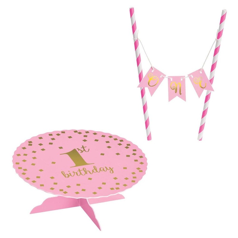 1st Birthday Pink Mini Cake Stand Kit