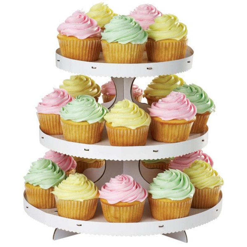 3-Tier Cupcake Stand, White 12" x 10.5" | 1ct