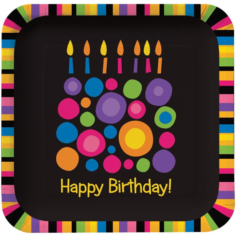 Birthday Cake Dots Dessert Plates (8ct)