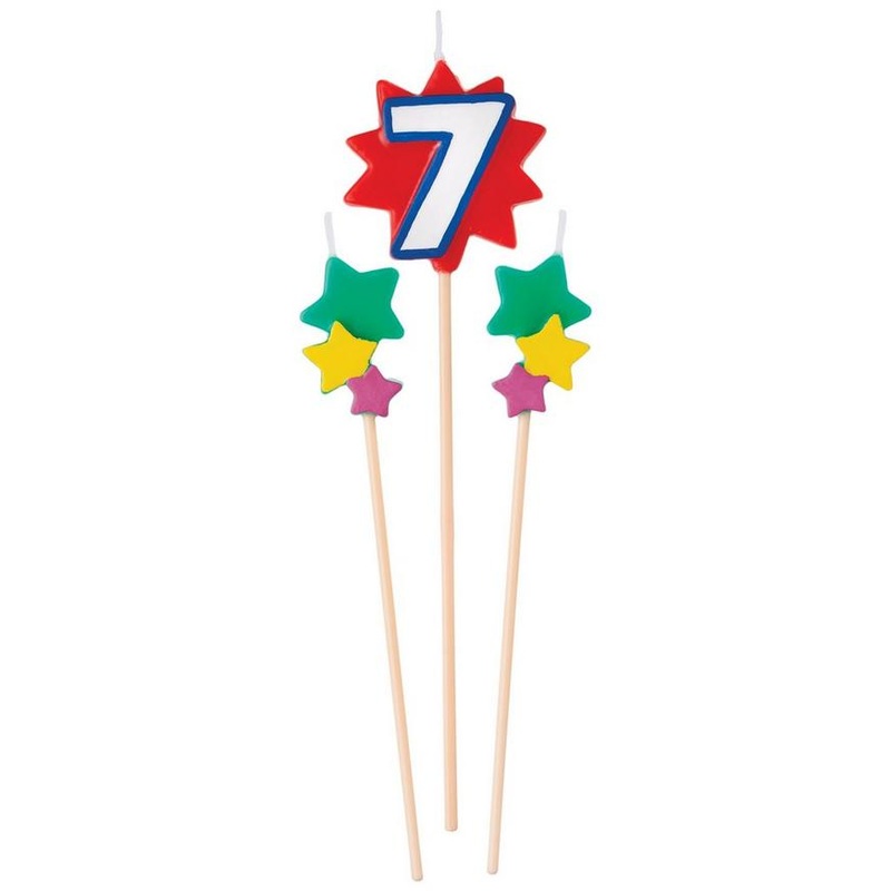 Birthday Cake Pick Candles #7 | 3pcs