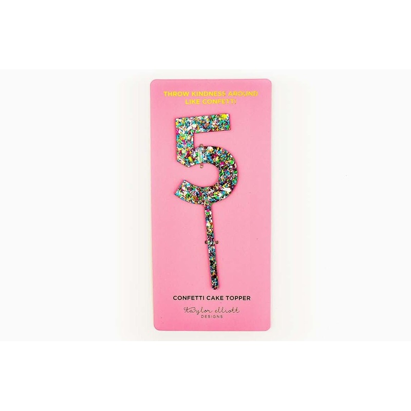 Colorful Confetti Cake Topper #5 | 1ct