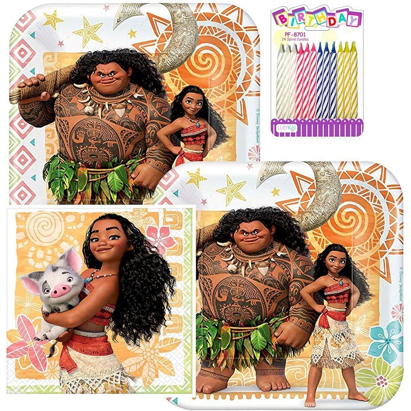 Disney Moana Tableware Party Kit for Cake (16 Guests)