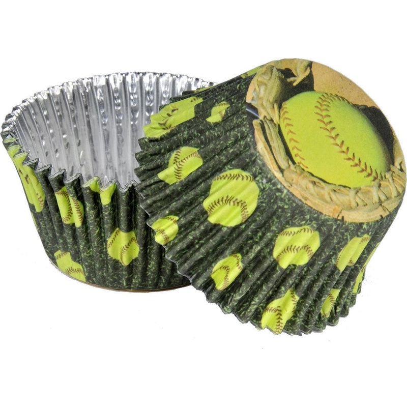 Girls Softball Foil Cupcake Liners 36 Ct