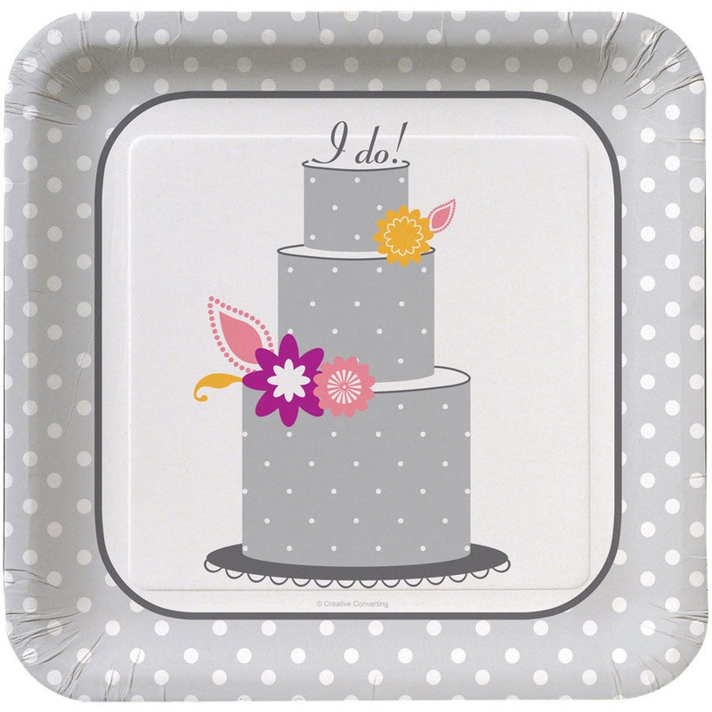 I Do Cake Banquet Plates (8ct)