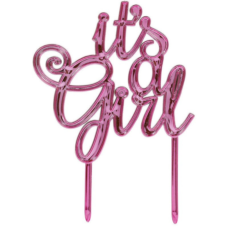 It's A Girl Pink Baby Shower Cake Topper