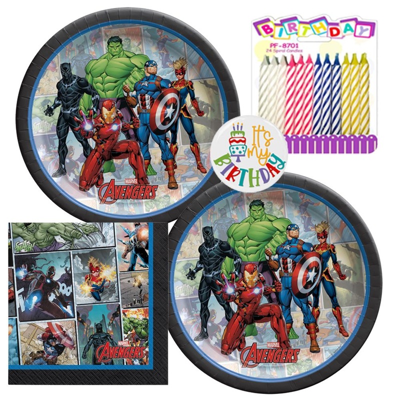 Marvel Powers Unite Cake Tableware Party Kit for Cake (16 Guests)