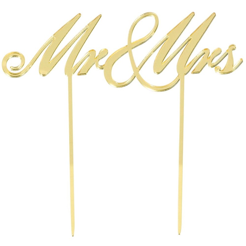 Mr. & Mrs Gold Cake Topper