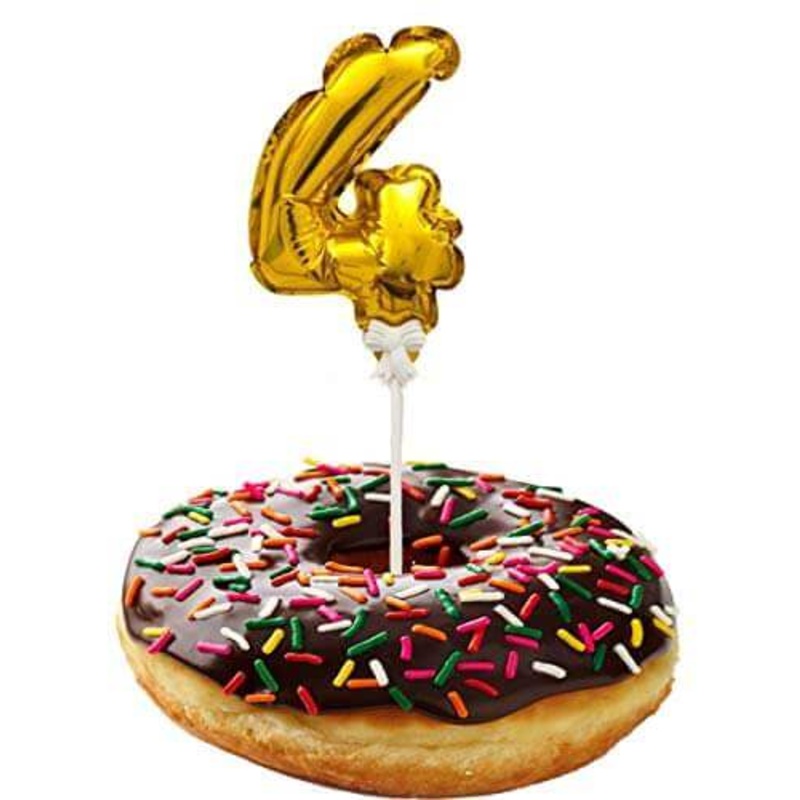 Numerical 4 Cake Topper Self Inflating Balloons 6"