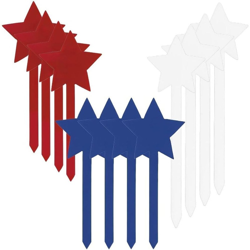 Patriotic Stars Plastic Cake Toppers (12ct)