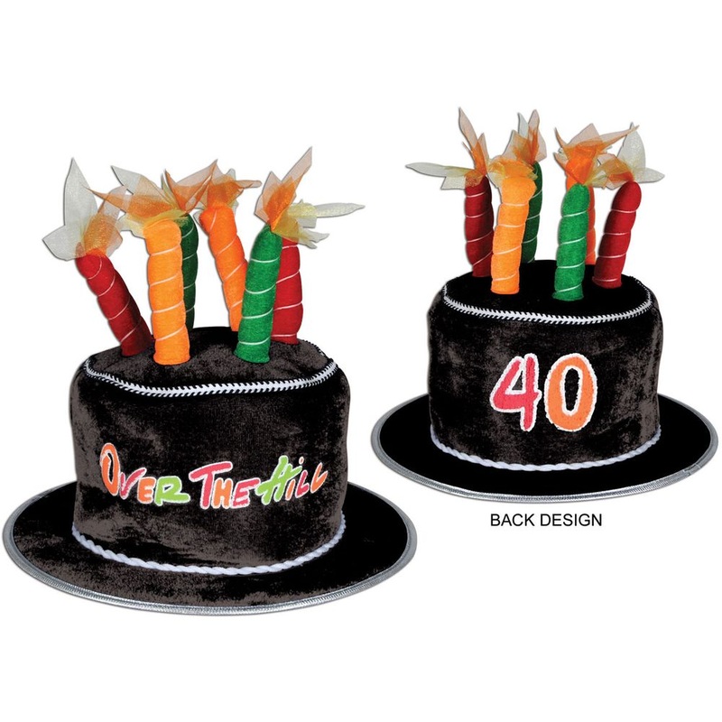 Plush  40  Over-The-Hill Birthday Cake Hat
