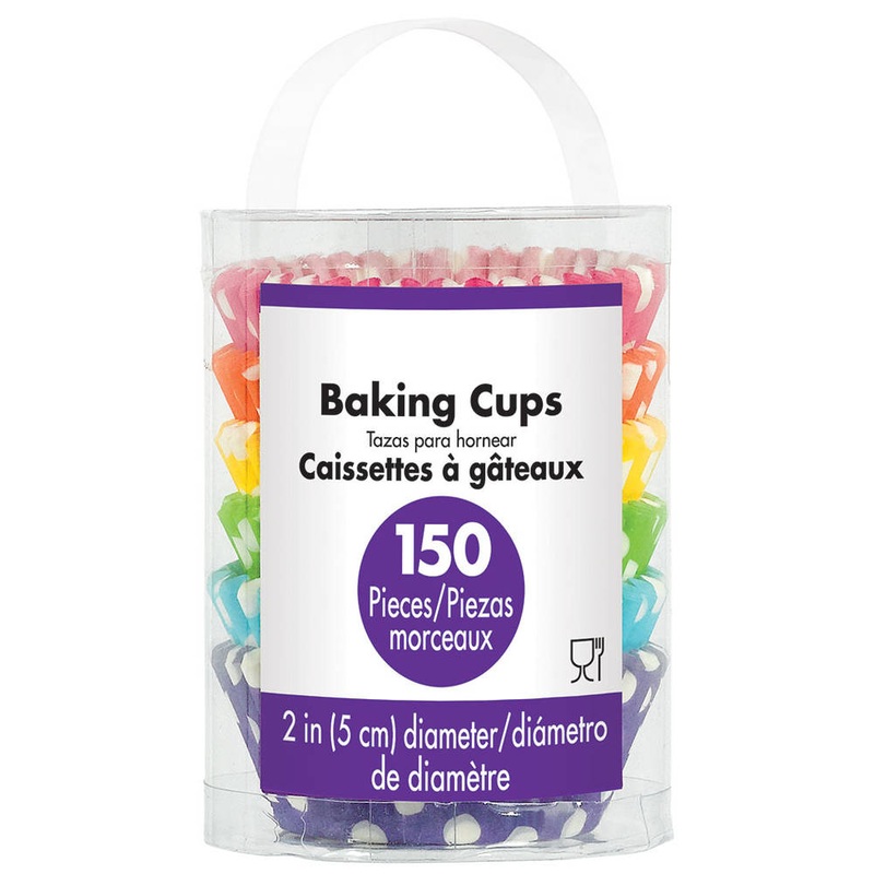 Polka Dot Rainbow 2" Bright Cupcake Baking Cups (150ct)