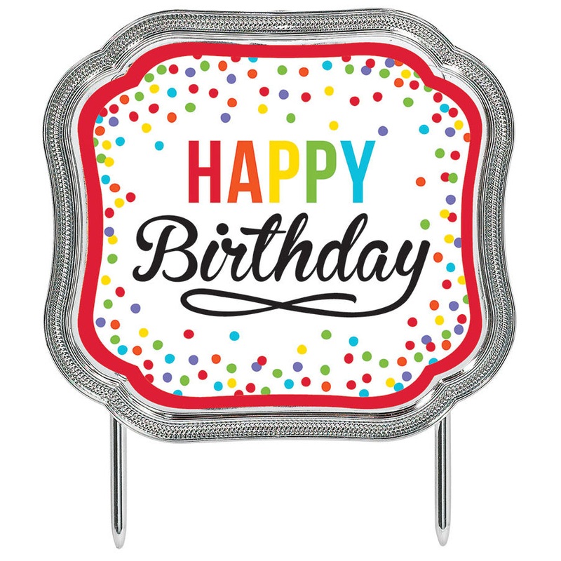 Primary Colors Happy Birthday Cake Topper
