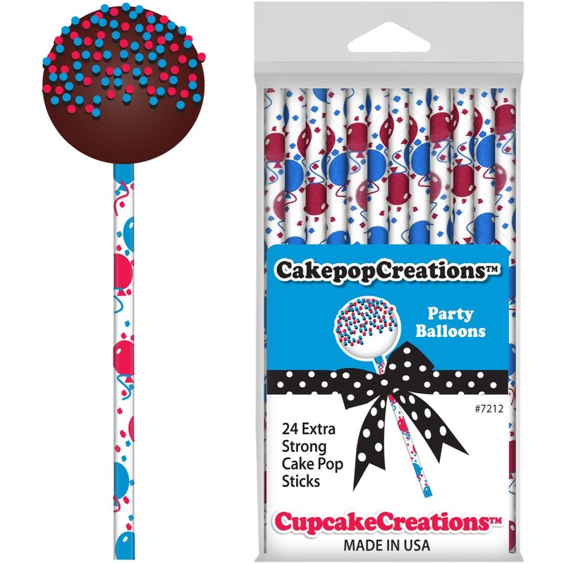 Red and Blue Balloons Cake Pop Sticks