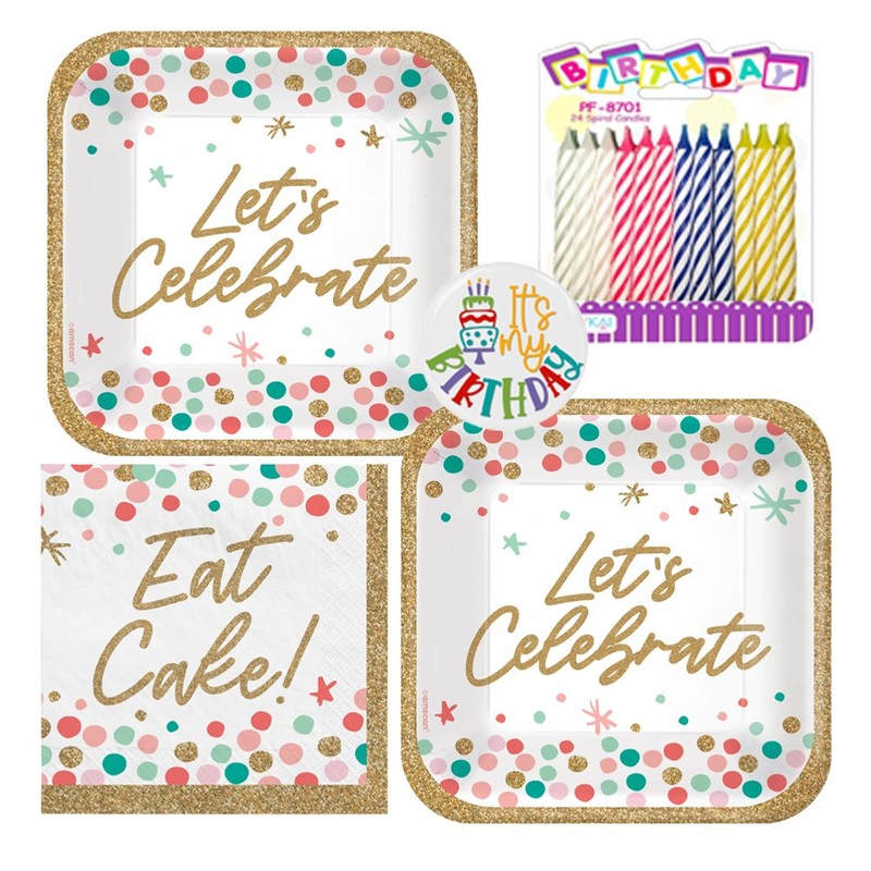 Wish Big Tableware Party Kit for Cake (16 Guests)