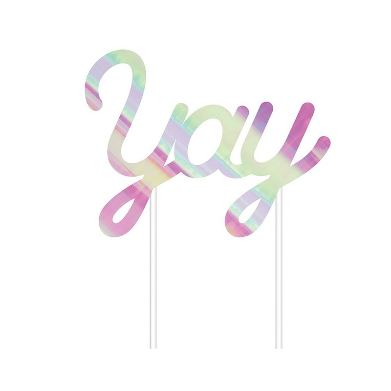 Yay Iridescent Party Cake Topper