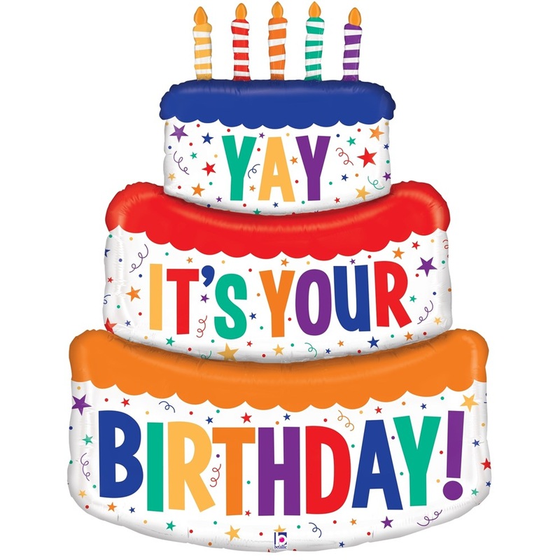 Betallic Special Delivery Birthday Cake 48 inchShaped Foil Balloon Packaged(bottom air-filled) 1ct