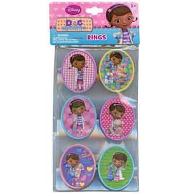 Doc Mcstuffins Cupcake Topper Rings 6ct