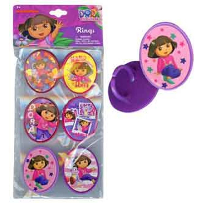 Dora Cupcake Topper Rings 6pk