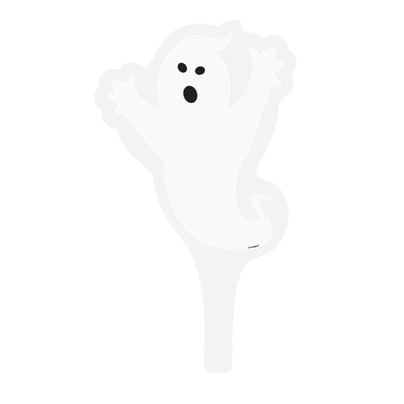 Ghost Plastic Cupcake Topper 3.5in 12ct