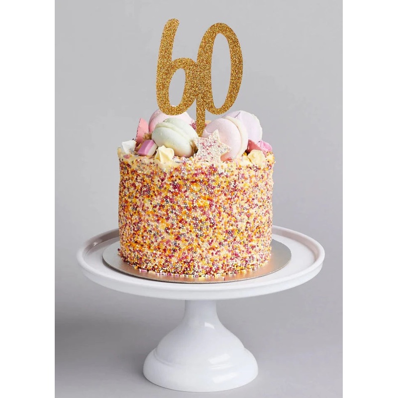 Glitz Acrylic Age Cake Topper - 60 - Asst