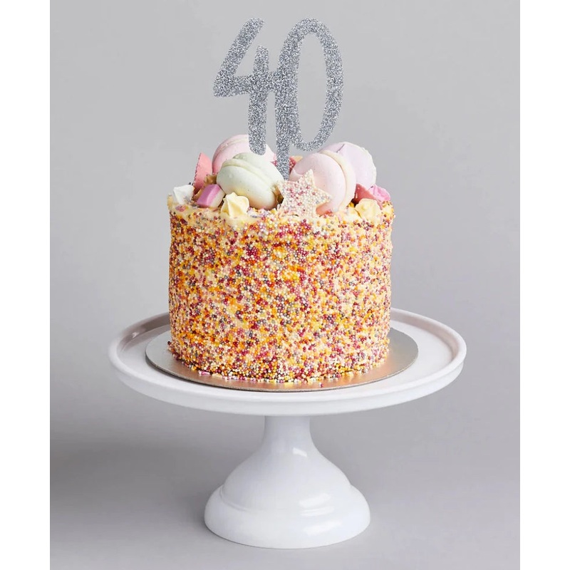 Glitz Age Acrylic Cake Topper - 40 - Asst