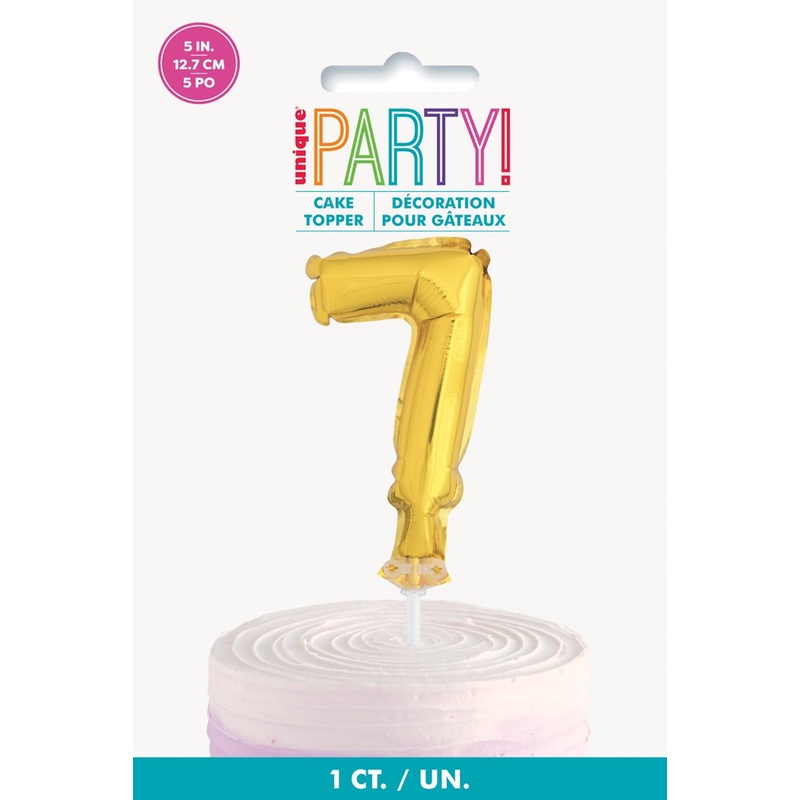 Gold Foil Number 7 Balloon 5 inch Cake Topper