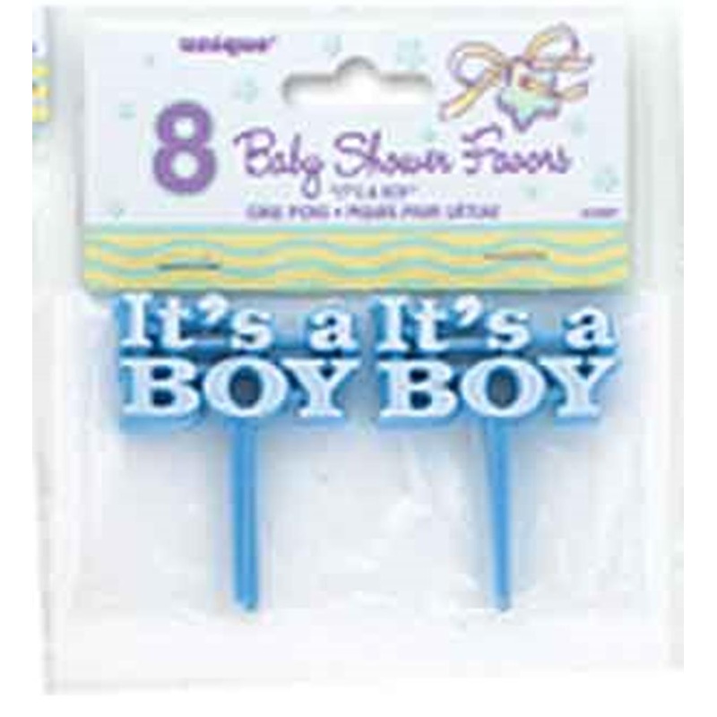 Its a Boy Blue Cake Picks, 8ct