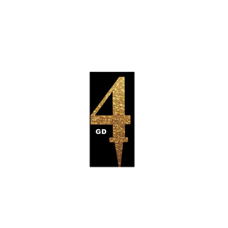 Mirror Acrylic Cake Topper no4 Gold