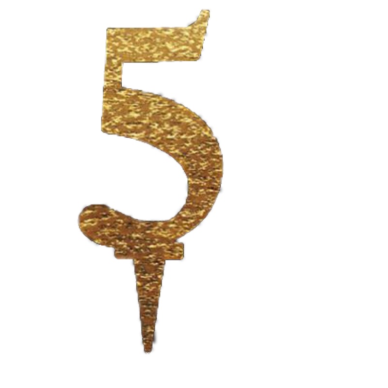 Mirror Acrylic Cake Topper no5 Gold