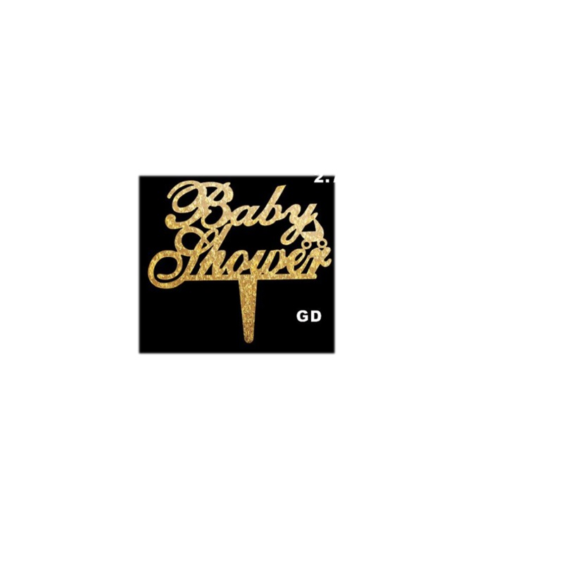 Mirror Acrylic Gold Cake Topper Baby Shower
