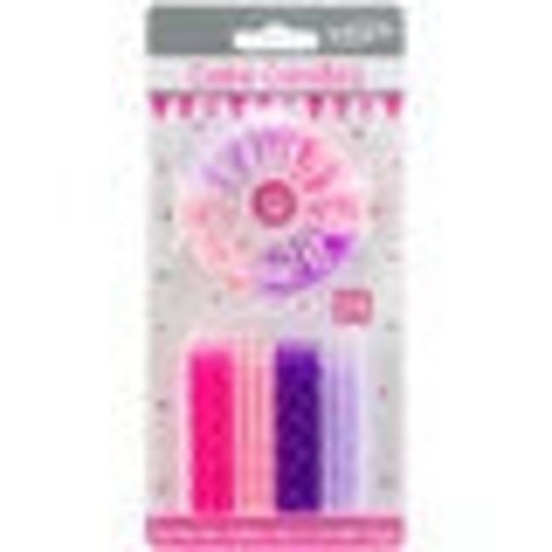 Mixed Candle & Cake Holders Set - Pink/Purple