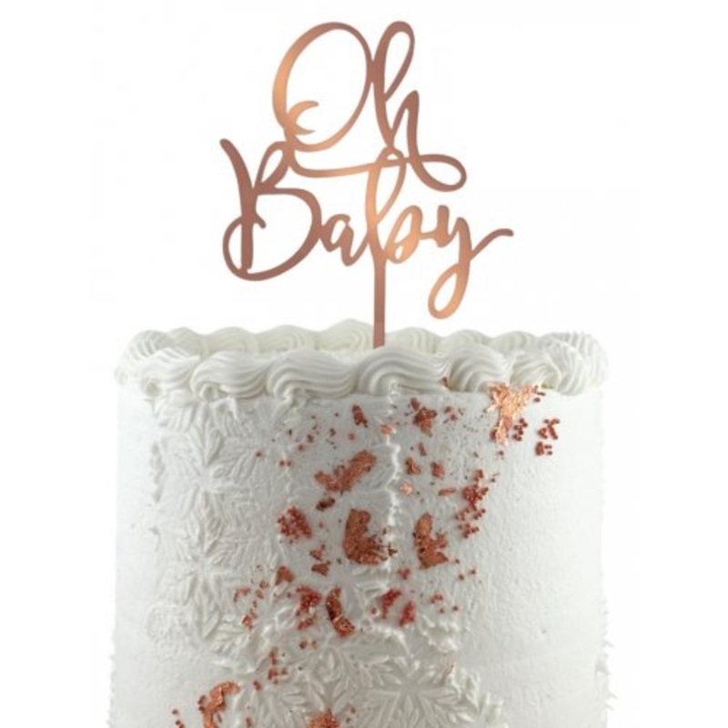 Oh Baby Rose Gold Acrylic Cake Topper