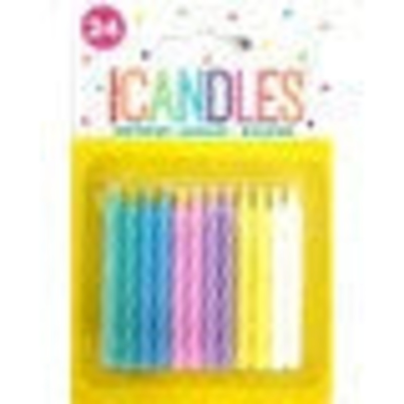 Pastel Colured Cake Candles (24)