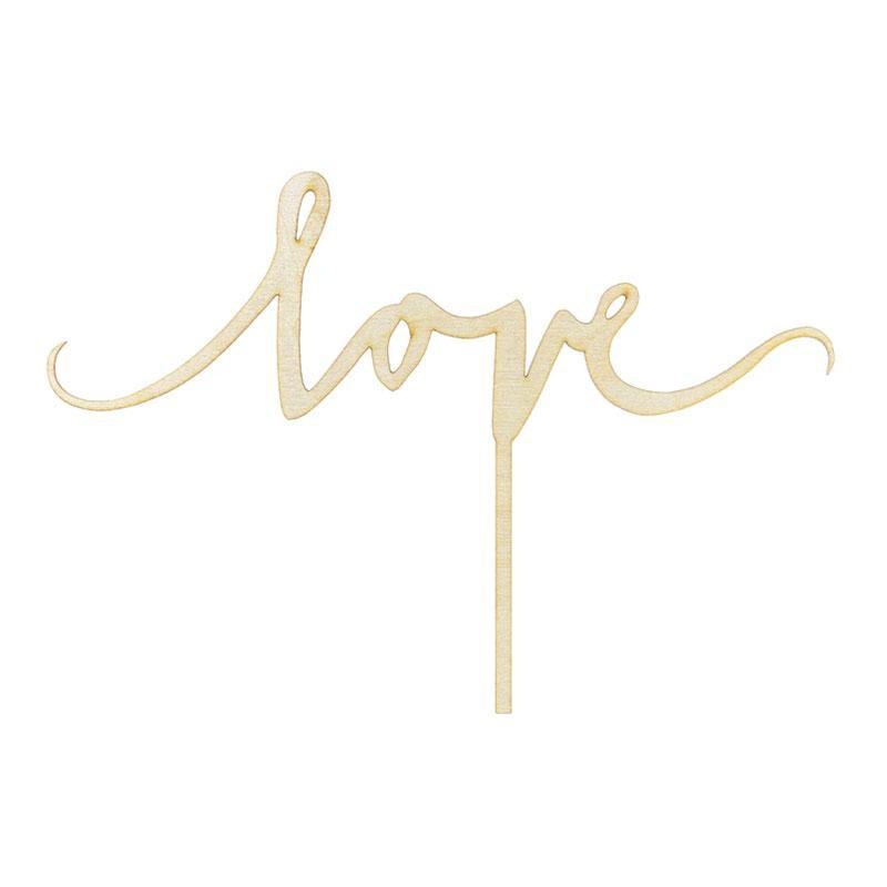 Wooden Love Cake Topper