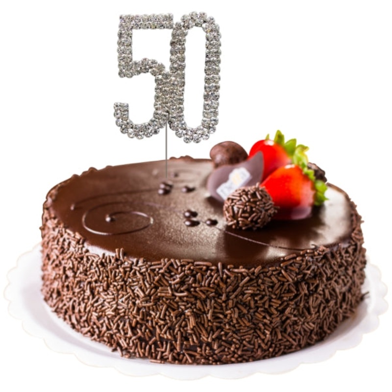 50 Diamante Number Cake Picks