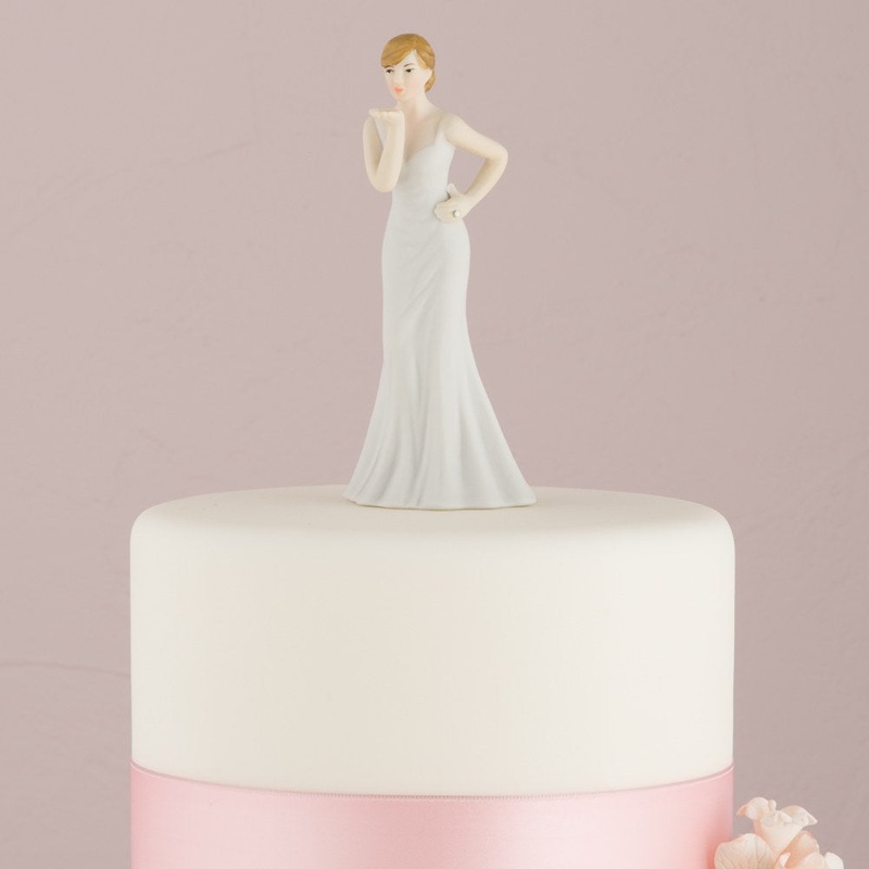 Blowing Kiss Bride Cake Topper