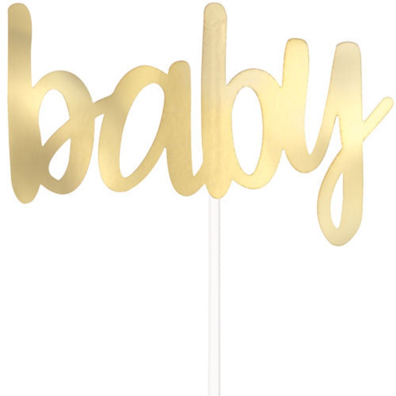 Gold Foil Baby Cake Topper