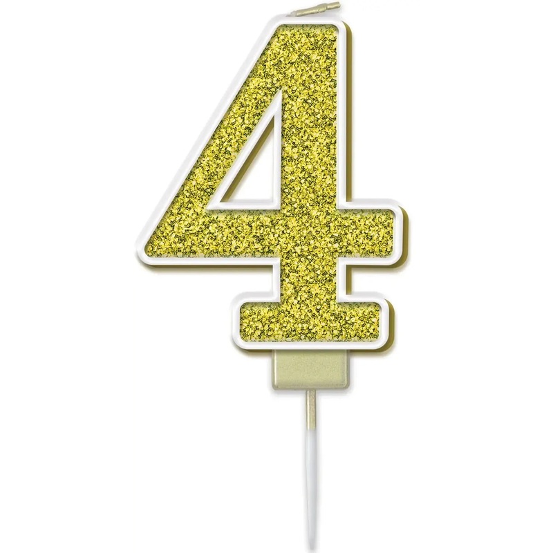 Gold No.4 Cake Candle