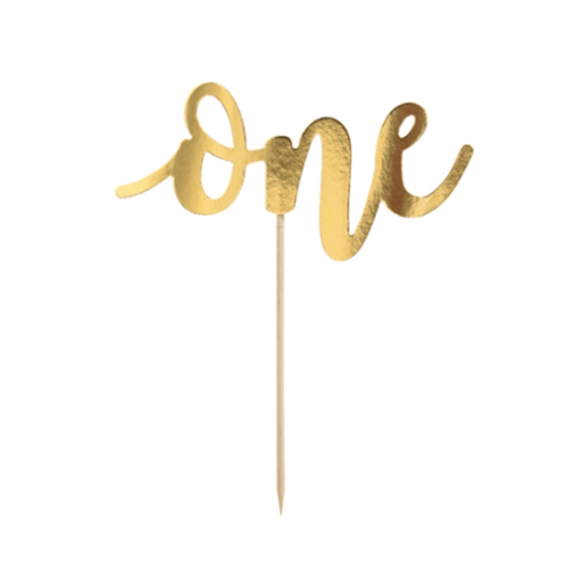 Gold One Cake Topper