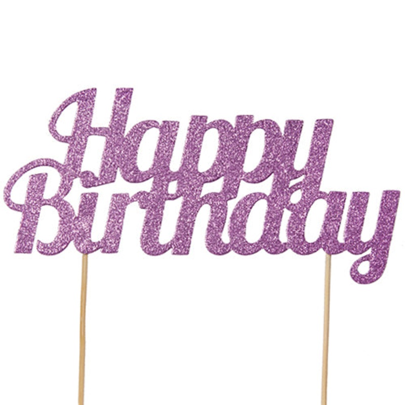 Happy Birthday Cake Topper - Pink