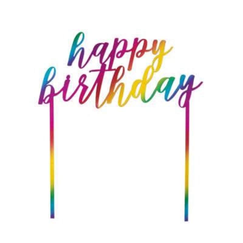 Metallic Rainbow Birthday Cake Topper