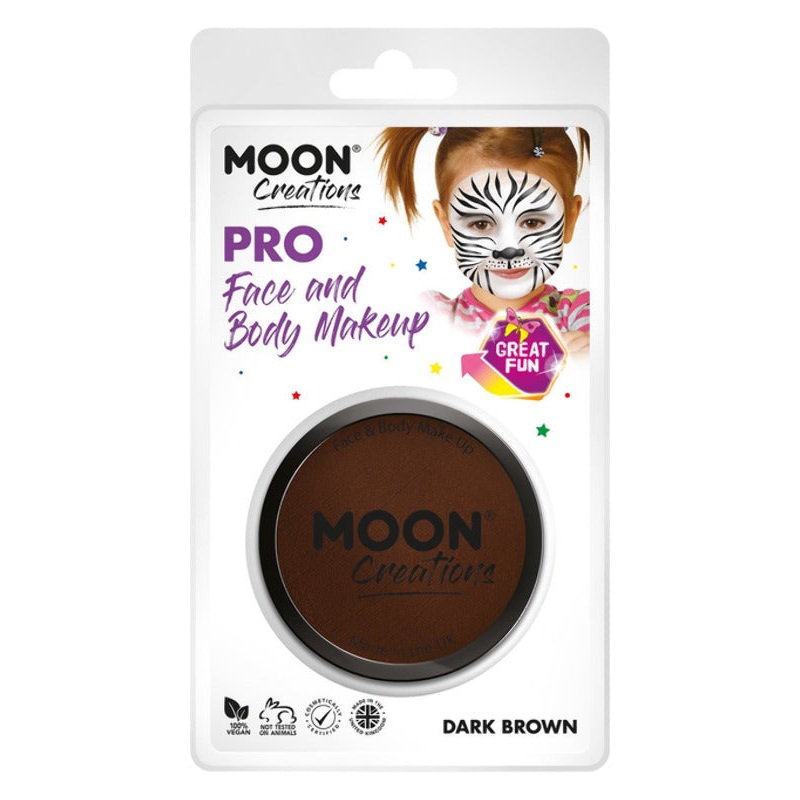Moon Creations Pro Face Paint Cake Pot, Dark Brown