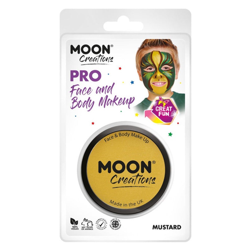 Moon Creations Pro Face Paint Cake Pot, Mustard