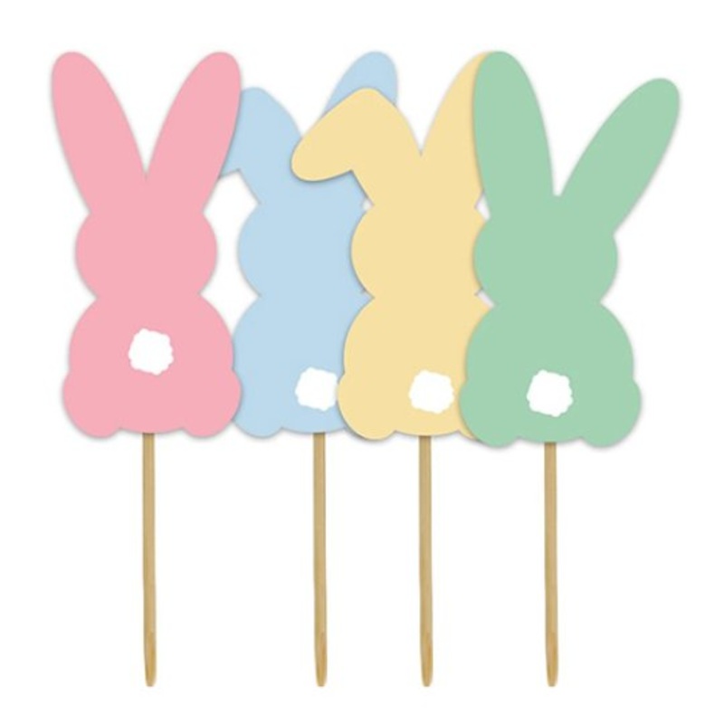 Pastel Bunny Cake Toppers (Pk12)