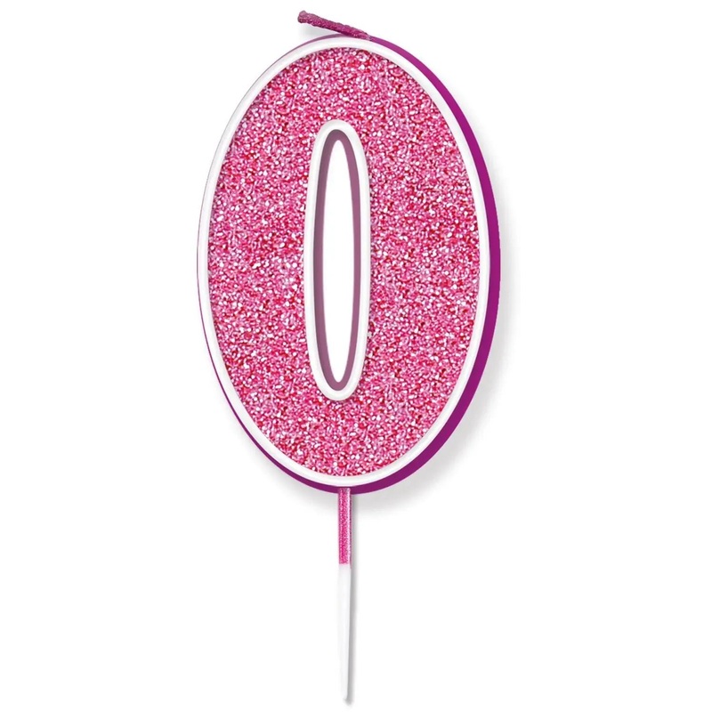 Pink No.0 Cake Candle