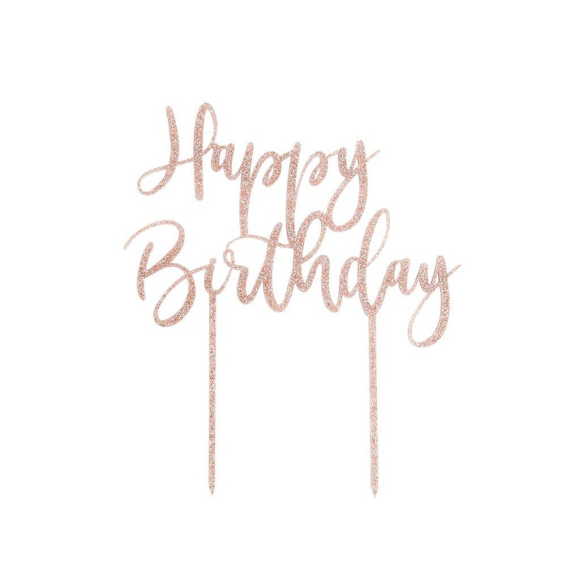 Rose Gold Birthday Cake Topper