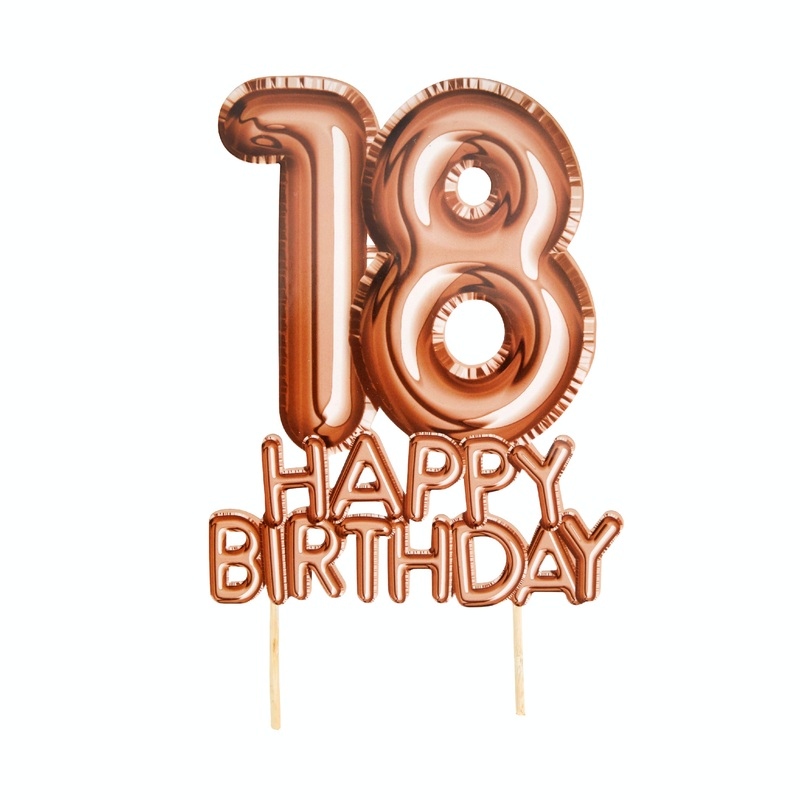 Rose Gold Cake Topper Age 18