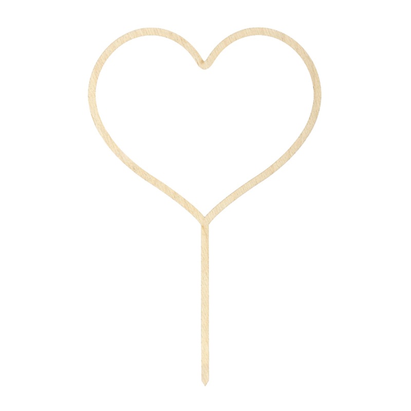 Wooden Heart Cake Topper