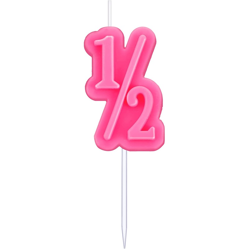 1/2 Year Old Number Cake Candle (Pink) (Pack of 1)