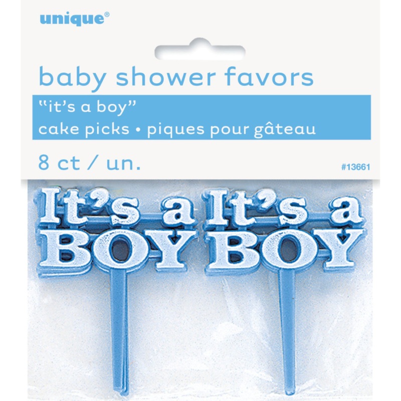 8 Its A Boy Cake Picks Blue